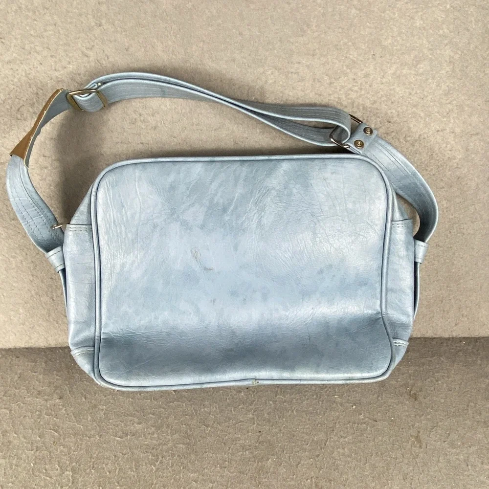 70s VTG Luggage Samsonite Cordoba Weekender Tote Shoulder Bag‎ Blue Carry On